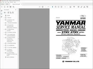 Yanmar INDUSTRIAL DIESEL ENGINE 3 TNV • 4 TNV series (Direct Injection System) SERVICE MANUAL  - PDF DOWNLOAD