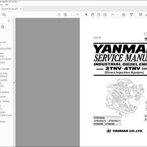 Yanmar INDUSTRIAL DIESEL ENGINE 3 TNV • 4 TNV series (Direct Injection System) SERVICE MANUAL  - PDF DOWNLOAD