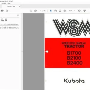 kubota TRACTOR B1700, B2100, B2400 Workshop Manual - PDF DOWNLOAD