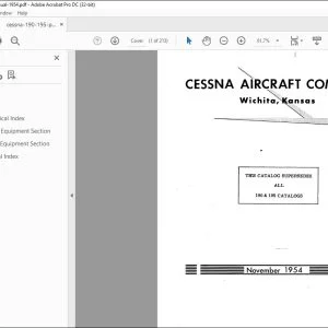 1954 Cessna Aircraft 190 & 195 Parts Catalog Manual - PDF DOWNLOAD