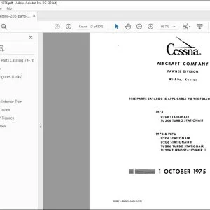 1974-1976 Cessna 206 Series Parts Catalog Manual - PDF DOWNLOAD