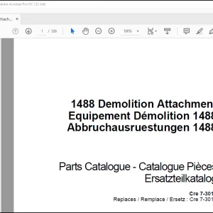 CASE 1488 Demolition Attachment Parts Catalogue Manual(7-3016)_EN_FR_DE  - PDF DOWNLOAD