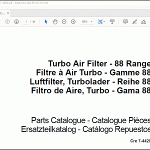 CASE 788C-788P-988C-988P-1188C-1188P-1288C, ML Turbo Air Filter - 88 Range Parts Catalogue Manual(7-4420)_EN_FR_ES_DE - PDF DOWNLOAD