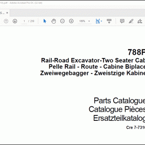 CASE 788P Excavator Rail-Road Two Seater Cab Parts Catalogue Manual_EN_FR_DE(7-7310) - PDF DOWNLOAD