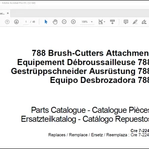 CASE Brush-Cutters Attachment 788C 788P Parts Catalogue Manual(7-2241)_EN_FR_DE_ES  - PDF DOWNLOAD