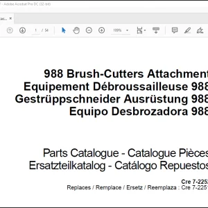 CASE Brush-Cutters Attachment 988C 988P Parts Catalogue Manual(7-2252)_EN_FR_DE_ES  - PDF DOWNLOAD