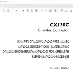 CASE CX130C Crawler Excavator Parts Catalog Manual _EN_FR_DE_ES_IT_PT_DAN(84587094) -  PDF DOWNLOAD