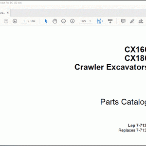 CASE CX160 CX180 Crawler Excavators Parts Catalog Manual(7-7133)_EN_FR_IT_ES_DE_PT_DAN  -  PDF DOWNLOAD