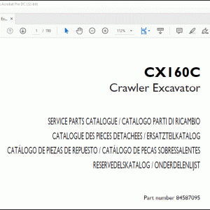 CASE CX160C Crawler Excavator Parts Catalog Manual(84587095)_EN_FR_IT_ES_DE_DAN_PT - PDF DOWNLOAD