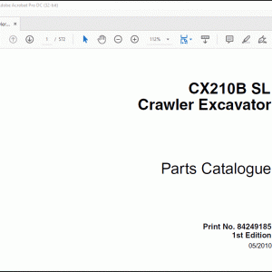 CASE CX210B SL Crawler Excavator Parts Catalog Manual(84249185)_EN_FR_IT_ES_DE_PT_DAN -  PDF DOWNLOAD