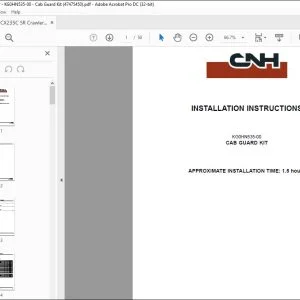 CASE CX235C SR CAB GUARD KIT INSTALLATION INSTRUCTIONS MANUAL 47475450 - PDF DOWNLOAD