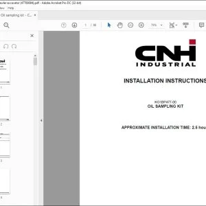 CASE CX250D OIL SAMPLING KIT INSTALLATION INSTRUCTIONS MANUAL 47789084 - PDF DOWNLOAD
