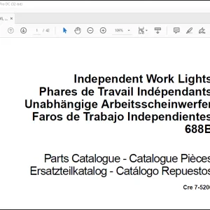 CASE  Crawler Excavators 688B Independent Work Lights Parts Catalogue Manual(7-5200)_EN_FR_ES_DE  - PDF DOWNLOAD