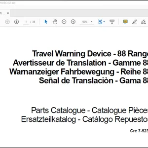 CASE Crawler Excavators 688PB-888PB ML Travel Warning Device - 88 Range Parts Catalogue Manual(7-5230)_EN_FR_ES_DE  - PDF DOWNLOAD