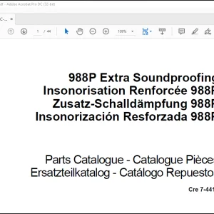 CASE Crawler Excavators 988P Extra Soundproofing Parts Catalogue Manual(7-4410)_EN_FR_ES_DE  - PDF DOWNLOAD