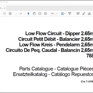 CASE Crawler Excavators Low Flow Circuit - Dipper 2.65m 788C 788 P Parts Catalogue Manual(7-4190)_EN_FR_ES_DE -  PDF DOWNLOAD