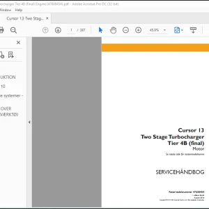 CASE Cursor 13 Two Stage Turbocharger Tier 4B (final) Motor SERVICEHÅNDBOG(47608454) - PDF DOWNLOAD(Danish)