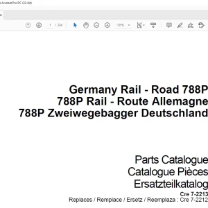 CASE Germany Rail - Road Excavator 788P Parts Catalogue Manual_DE_EN_FR(7-2213) -  PDF DOWNLOADCASE Germany Rail - Road Excavator 788P Parts Catalogue Manual_DE_EN_FR(7-2213) -  PDF DOWNLOAD