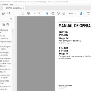 CASE SR270B SV340B Stage IV Mini-carregador da série B TR340B TV450B Stage IV Carregador de rastos compacto da série B MANUAL DE OPERADOR(51509807) - PDF DOWNLOAD (Portuguese)
