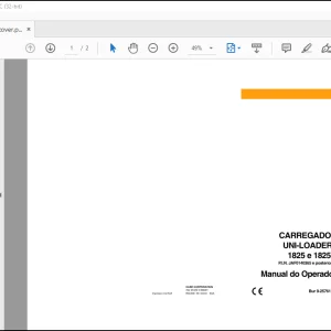 CASE UNI-LOADER® CARREGADOR 1825 e 18258 Manual do Operador(9-25761 PG) -  PDF DOWNLOAD