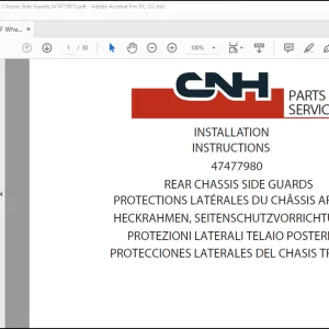 CNH 721F W170C REAR CHASSIS SIDE GUARDS INSTALLATION INSTRUCTIONS MANUAL(47477981) - PDF DOWNLOAD