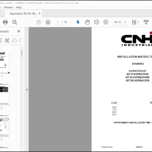 CNH Aspiration Kit 621F 721F 821F 921F W130C W170C W190C W230C INSTALLATION INSTRUCTIONS Manual(47469100) - PDF DOWNLOAD