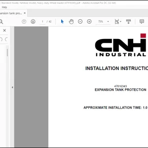 CNH EXPANSION TANK PROTECTION W20E INSTALLATION INSTRUCTIONS Manual(47816345)
