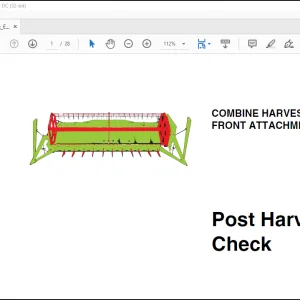 CLAAS COMBINE HARVESTER FRONT ATTACHMENTS Post Harvest Check Manual - PDF DOWNLOAD