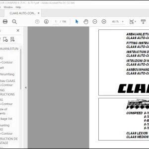 CLAAS CONSPEED 8-75 FC  8-75 F 8-70 FC  8-70 F 6-80 FC  6-80 F 6-75 FC  6-75 F 6-70 FC  6-70 F CLAAS AUTO-CONTOUR FITTING INSTRUCTIONS Manual - PDF DOWNLOAD