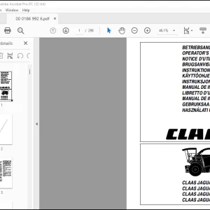 CLAAS JAGUAR 880 860 840 820 OPERATOR'S MANUAL - PDF DOWNLOAD