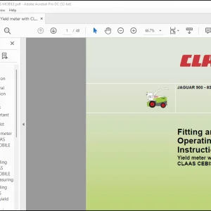 CLAAS JAGUAR 900 - 830 Yield meter with CLAAS COMMUNICATOR Fitting and Operating Instructions Manual - PDF DOWNLOAD