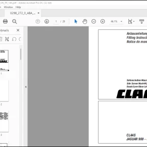 CLAAS JAGUAR 900 – 830 Side Screen Wash-Wiper Fitting Instructions Manual_DE_FR_EN - PDF DOWNLOAD