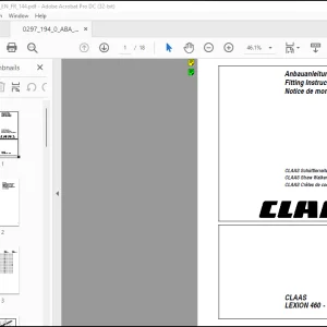 CLAAS LEXION 460 - 405 Straw Walker Risers Fitting Instructions Manual_DE_FR_EN - PDF DOWNLOAD
