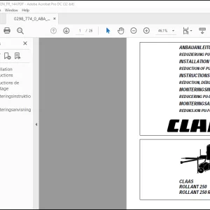 CLAAS ROLLANT 250 ROLLANT 250 ROTO CUT REDUCTION OF PU LIFT-OUT INSTALLATION INSTRUCTIONS Manual_DE_FR_EN - PDF DOWNLOAD