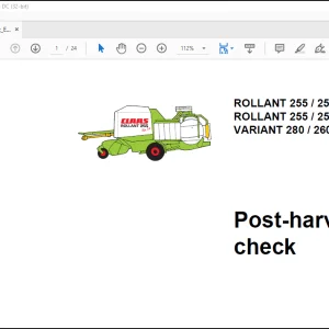 CLAAS ROLLANT 255 / 250 ROLLANT 255 / 250 UNIWRAP VARIANT 280 / 260 Post-harvest check Manual - PDF DOWNLOAD