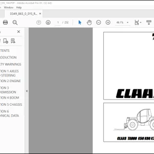 CLAAS TARGO K50 K60 K70 AXLES AND STEERING REPAIR MANUAL -  PDF DOWNLOAD