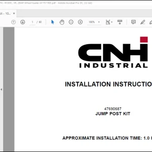 CNH 1021F 1121F XR ZBAR W270C W300C XR ZBAR Jump Post Kit Installation Instructions Manual(47707769) - PDF DOWNLOAD
