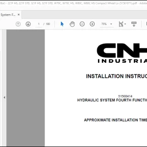 CNH 1021F Wheel Loader 221F HS, 221F STD, 321F HS, 321F STD, W70C, W70C HS, W80C, W80C HS Hydraulic System Fourth Function Kit(Z-Bar)EN_FR_IT_DE_ES(51561071) - PDF DOWNLOAD
