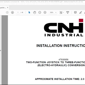 CNH 1021G 1121G 521G 621G 721G 821G 921G W110 D W130 D W170 D TWO-FUNCTION JOYSTICK TO THREE-FUNCTION JOYSTICK (ELECTRO-HYDRAULIC) CONVERSION KIT INSTALLATION INSTRUCTIONS Manual (47930781)- PDF DOWNLOAD