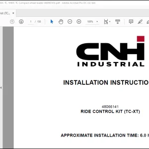 CNH Ride Control Kit Installation Instructions (48066145) PDF Download