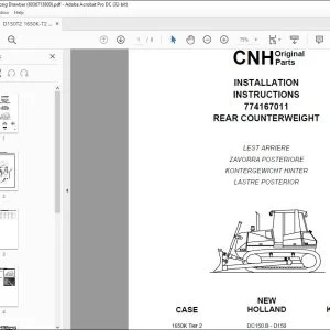 CNH 1650K Tier 2 DC150.B - D150 D150 Tier 2 REAR COUNTERWEIGHT Installation Instructions Manual 603.67.138.00 - PDF DOWNLOAD