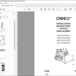 CNH 1850K D180 SAND SCREEN Installation Instructions Parts Manual 603.67.300.00 - PDF DOWNLOAD
