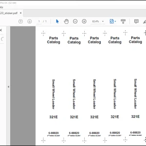 CNH 321E Small Wheel Loader Parts Catalog Manual(6-88820) -  PDF DOWNLOAD