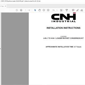CNH 4-IN-1 TO 6-IN-1 LOADER BUCKET CONVERSION KIT INSTALLATION INSTRUCTIONS 51623279 - PDF DOWNLOAD (EN-IT-ES-DE-FR)