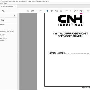 CNH 4 in 1 MULTIPURPOSE BUCKET OPERATORS MANUAL 48087975 - PDF DOWNLOAD