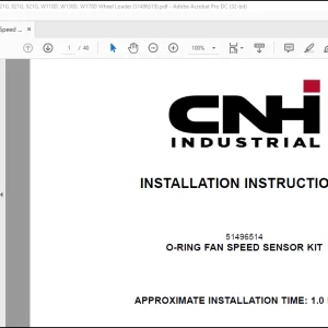 CNH 521G 621G 721G 821G 921G W110 D W130 D W170 D O-RING FAN SPEED SENSOR KIT INSTALLATION INSTRUCTIONS MANUAL(51496519) - PDF DOWNLOAD