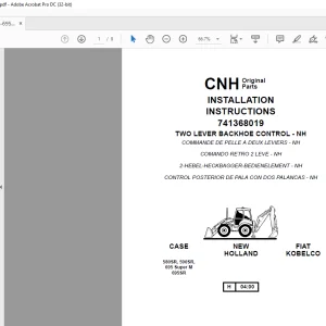 CNH 580SR-695SM Installation Instructions Manual (6036703701) PDF