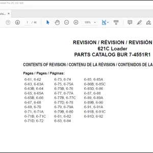 CNH 621C Loader REVISION PARTS CATALOG MANUAL(7-4551R1) - PDF DOWNLOAD
