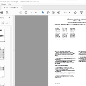 CNH 621C Loader REVISION PARTS CATALOG MANUAL(7-5291R1) - PDF DOWNLOAD