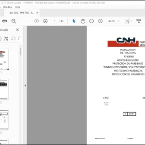 CNH 621F 721F W130C W170C Windshield Guard Installation Instructions Manual(47468897) - PDF DOWNLOAD